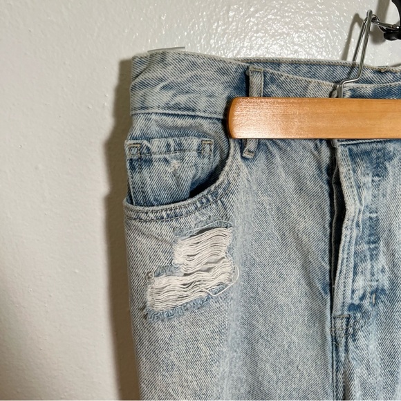 Pacsun High Rise Straight Jean Light Wash Destroyed 25 - Picture 6 of 13